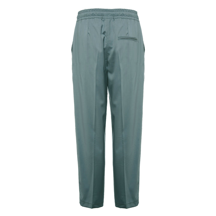 Pantalone Pajama verde acqua in fresco di lana