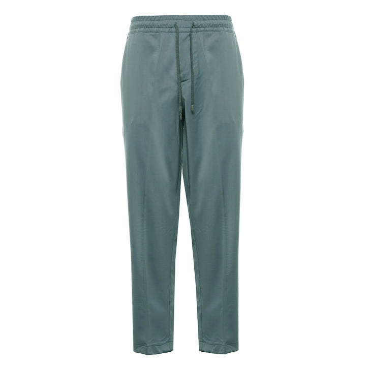 Pantalone Pajama verde acqua in fresco di lana