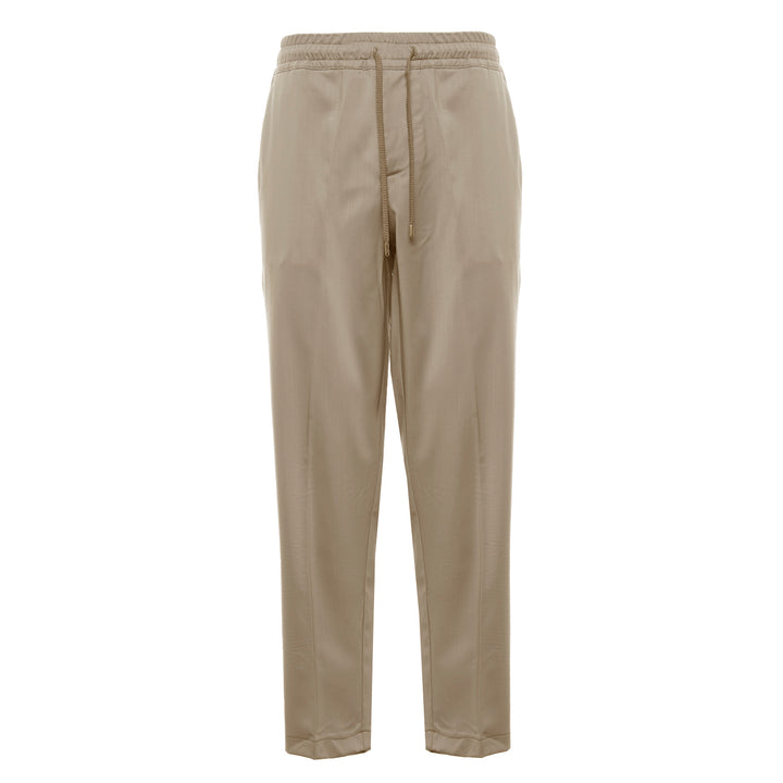 Beige pajama trousers in cool wool