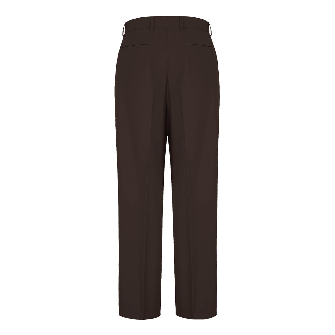 Pantalone Alain marrone in fresco di lana