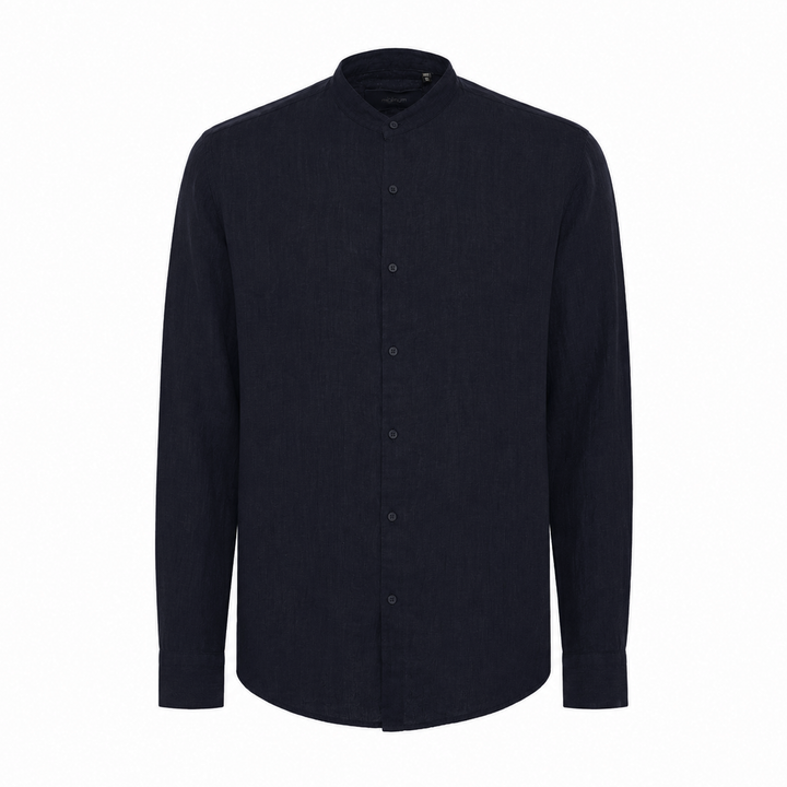 Camicia Domenico in lino blu notte