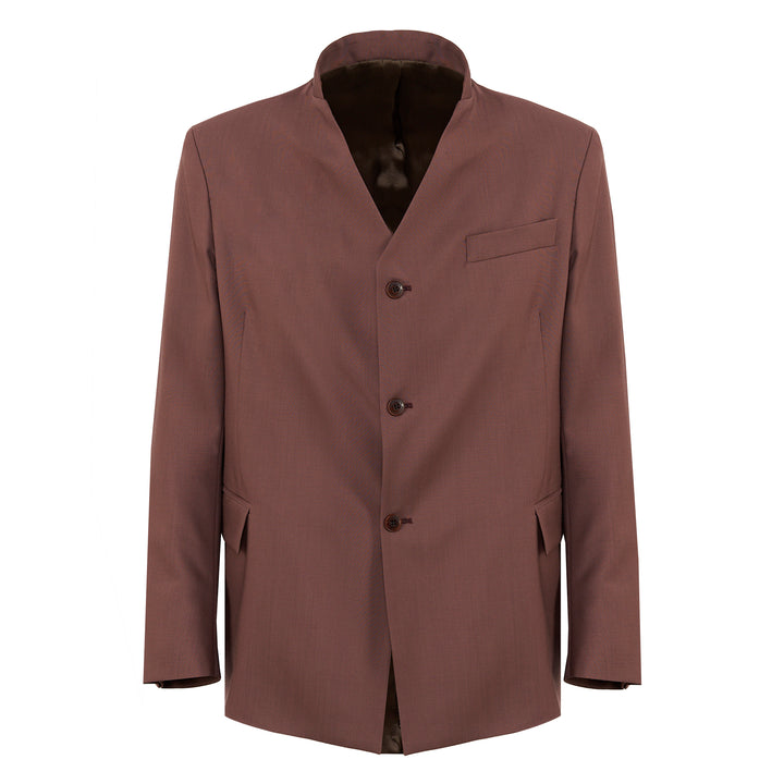 Blazer Arnaldo fango in fresco di lana