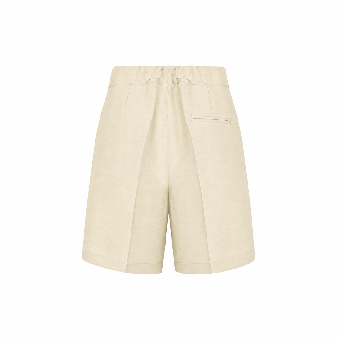 Pantaloncino Tony panna in tencel