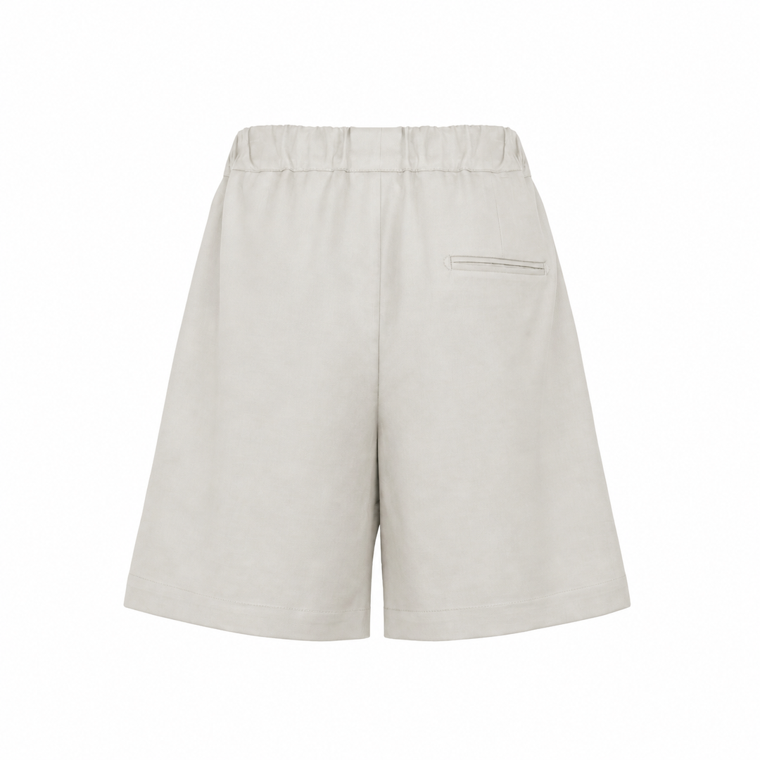 Pantaloncino Tony panna in lino, cotone e viscosa