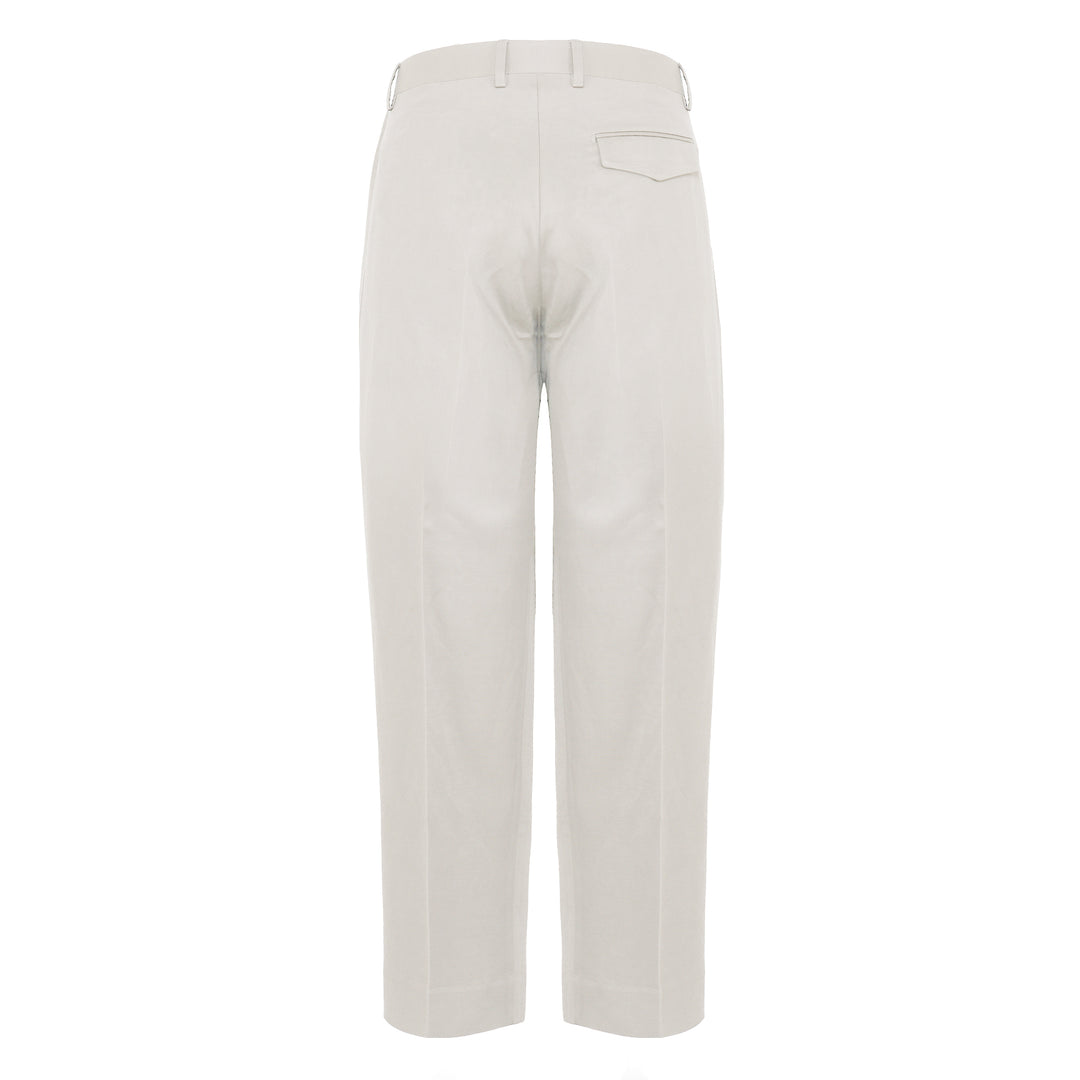 Pantalone Vincent panna in cotone, lino e viscosa