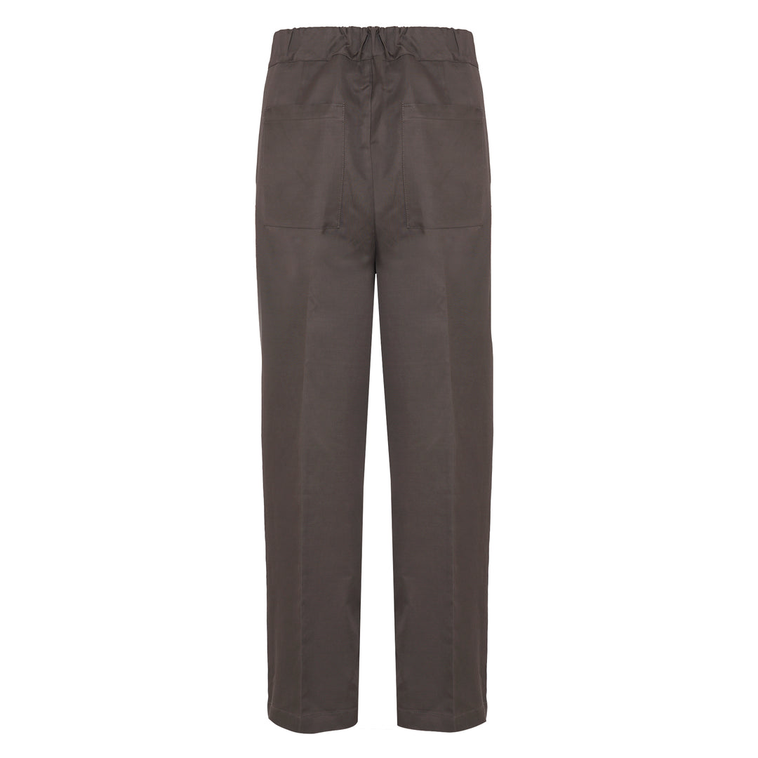Pantalone Trentuno fango in cotone, lino e viscosa