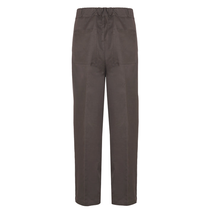 Pantalone Trentuno fango in cotone, lino e viscosa