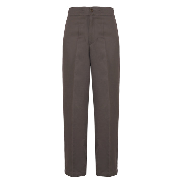 Pantalone Trentuno fango in cotone, lino e viscosa