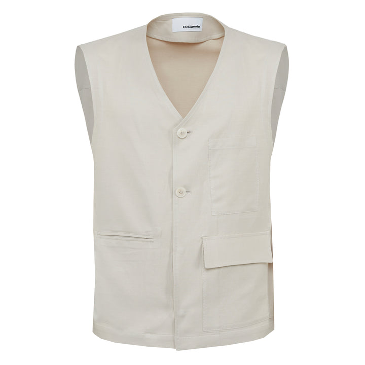 Smanicato Bastian beige in cotone, lino e viscosa