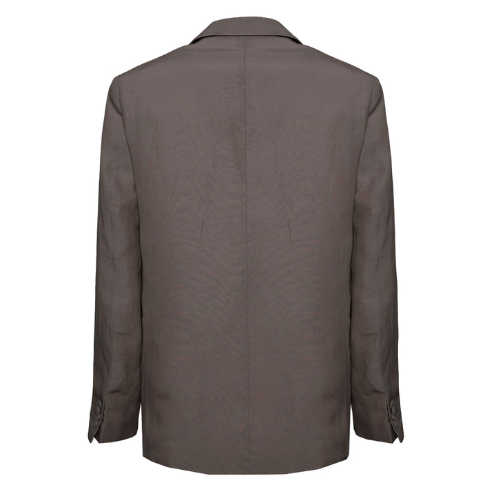 Blazer Donatien marrone in lino, cotone e viscosa