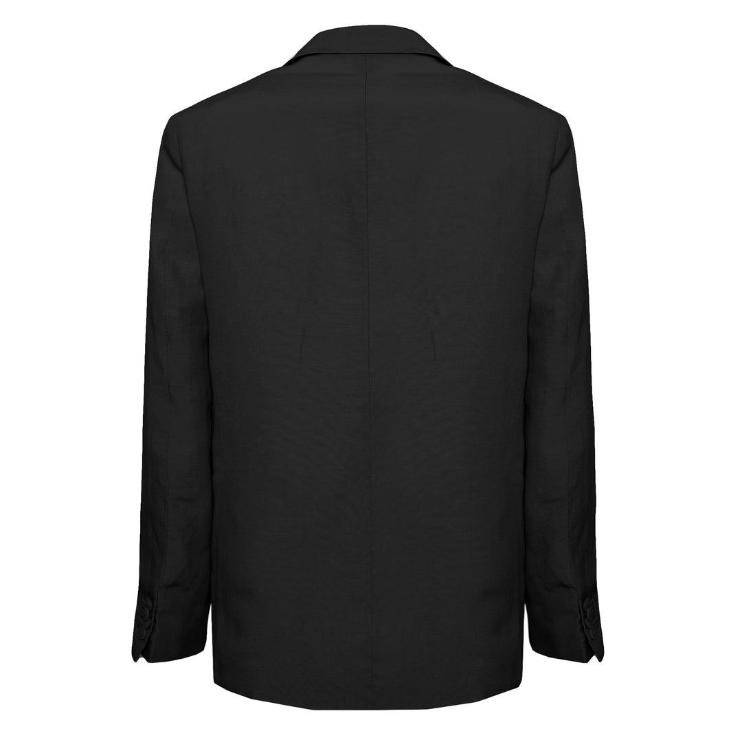 Blazer Donatien nero in lino, cotone e viscosa