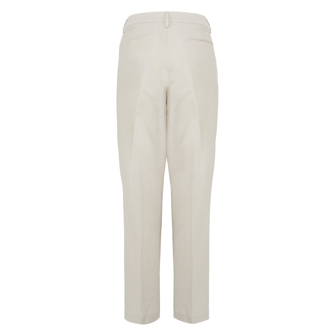 Pantalone Norrie beige chiaro in cotone, lino e viscosa