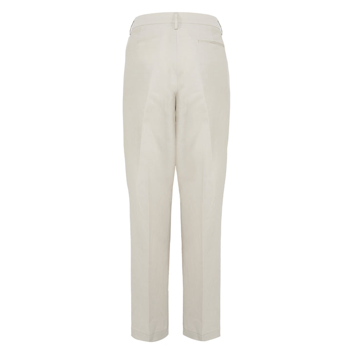 Pantalone Norrie beige chiaro in cotone, lino e viscosa