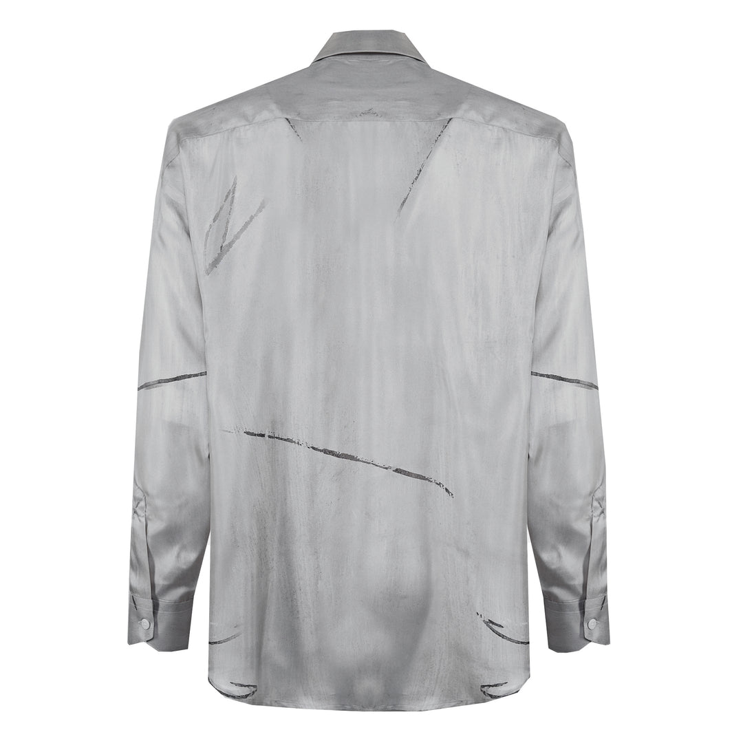 Valentino printed shirt in grey silk