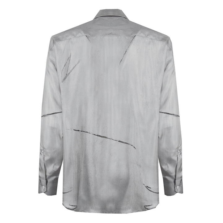 Valentino printed shirt in grey silk