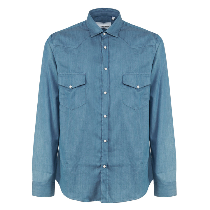 Camicia Mark in denim chiaro in cotone