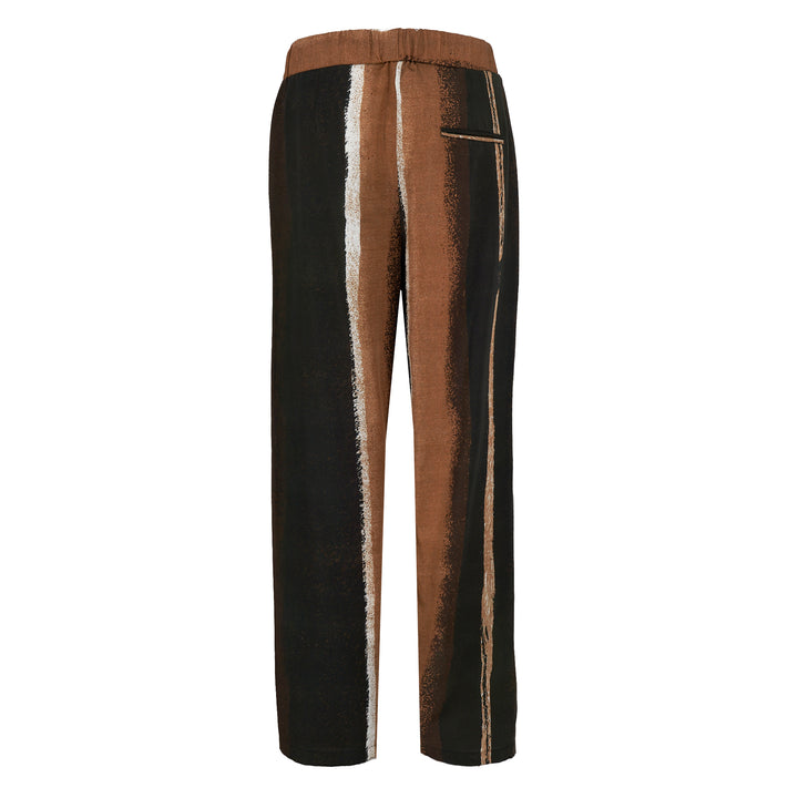 Pantalone Pajabot in tencel stampato base marrone