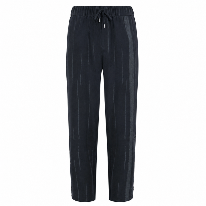 Pantalone Pajabot in seta stampato su base blu