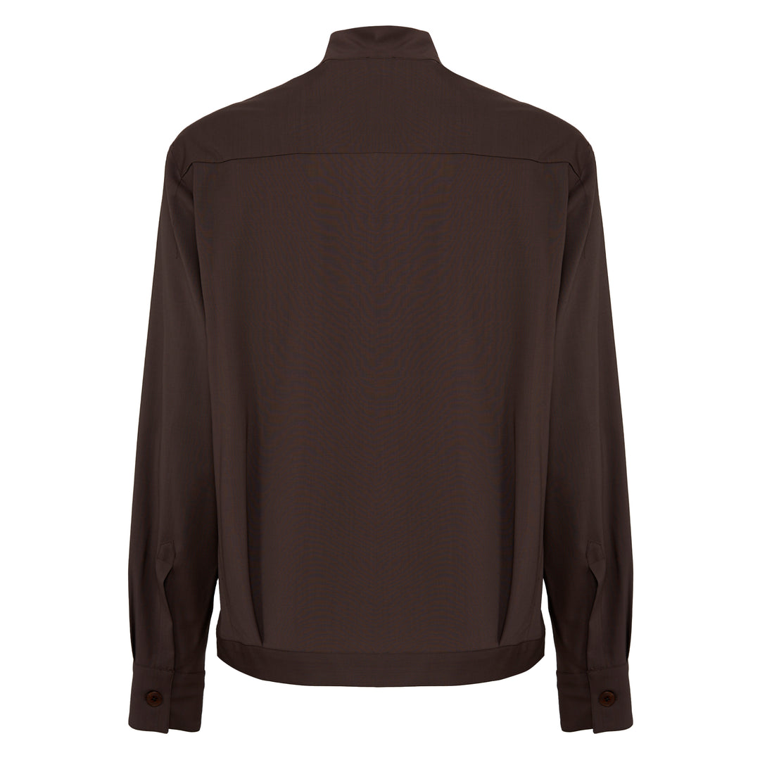 Giacca Base marrone in fresco di lana