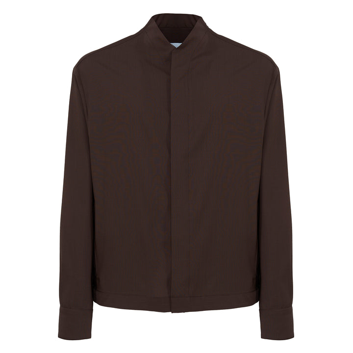 Giacca Base marrone in fresco di lana