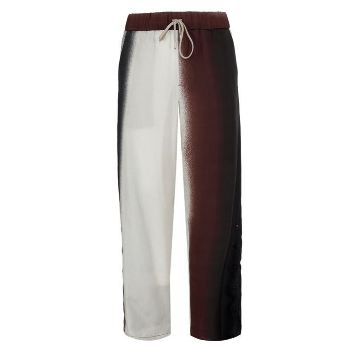 Pantalone Pajabot in tencel stampato panna e borgona