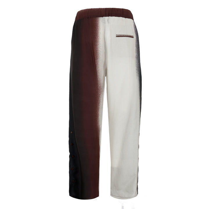 Pantalone Pajabot in tencel stampato panna e borgona