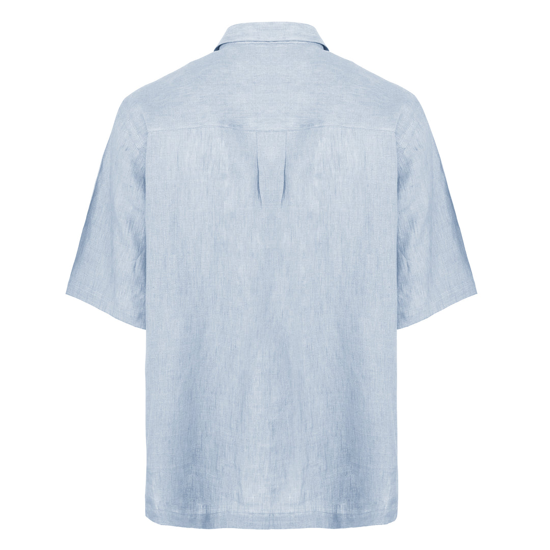 Polo Polx azzurro in lino