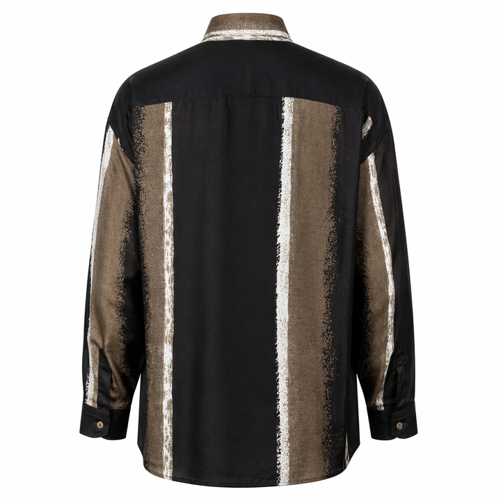 Camicia Valentino stampata in tencel base marrone scuro