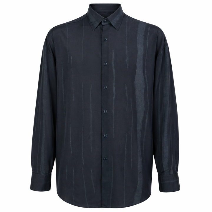 Camicia Valentino stampata base blu in seta