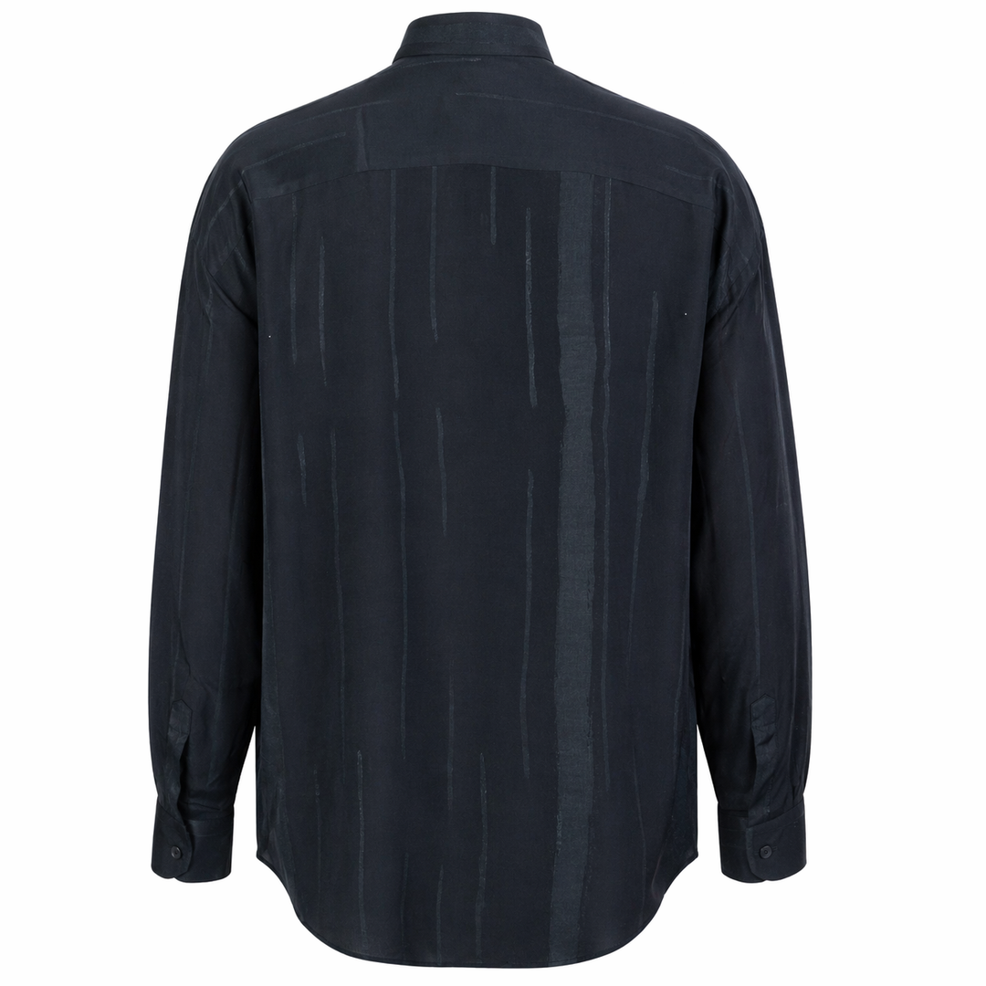 Camicia Valentino stampata base blu in seta