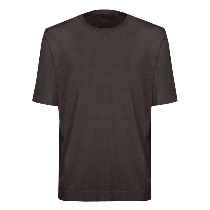 T-shirt Sofia marrone in lino e cotone