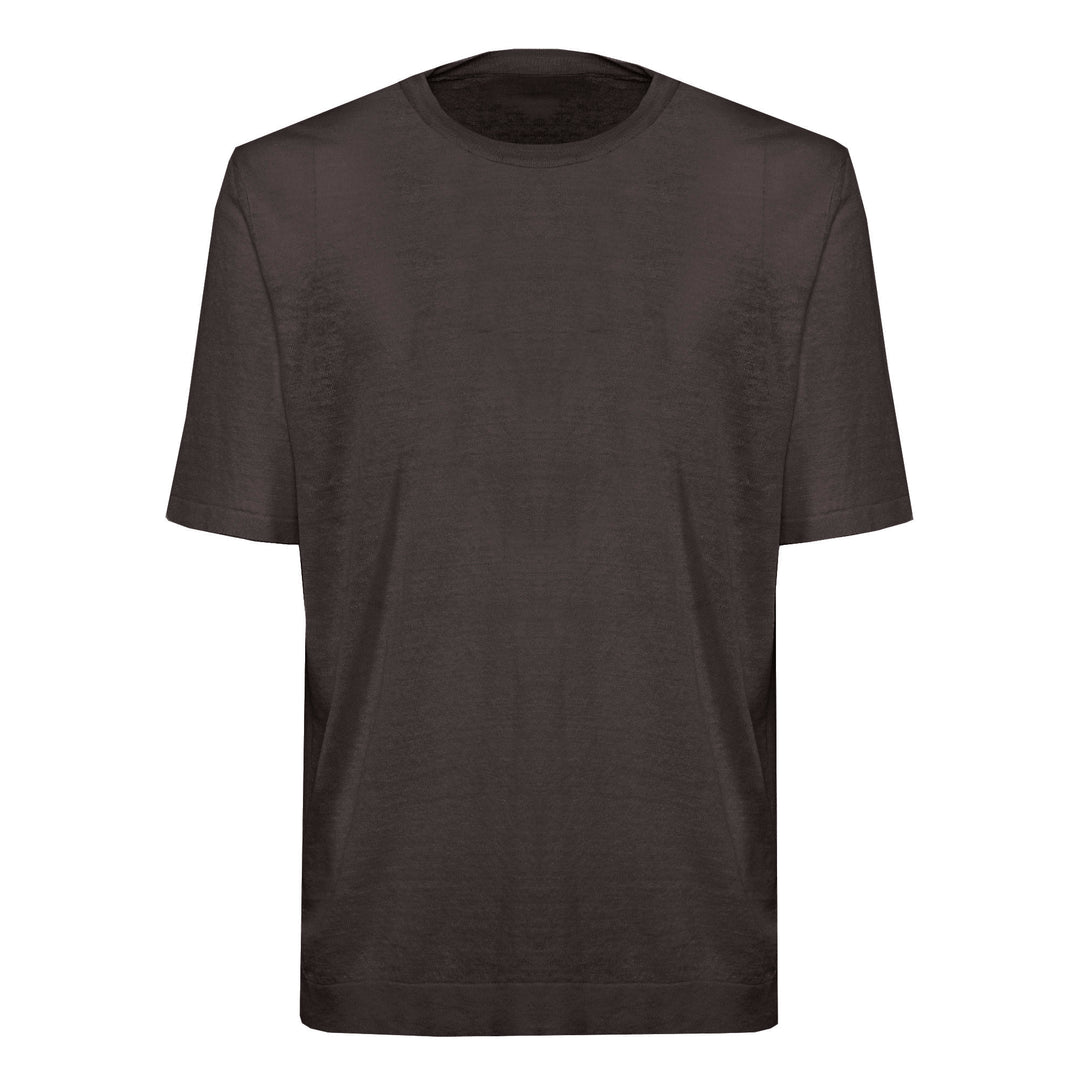 T-shirt Sofia marrone in lino e cotone