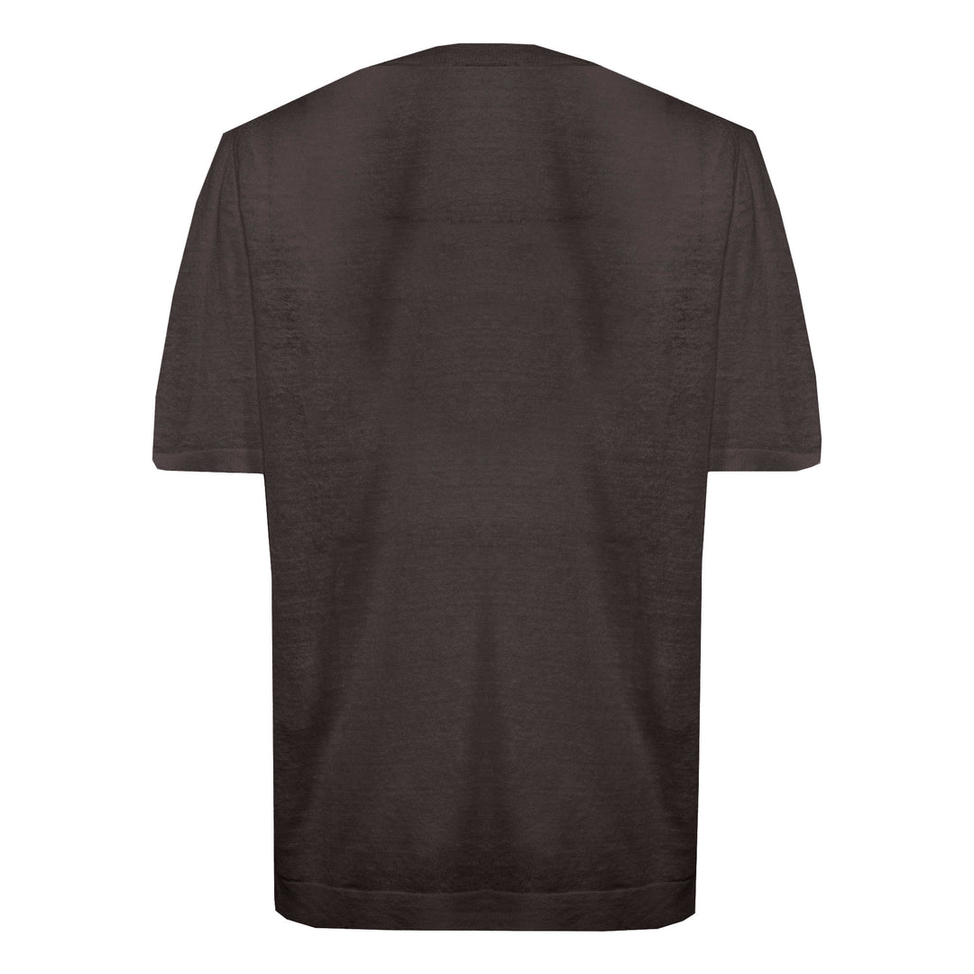T-shirt Sofia marrone in lino e cotone