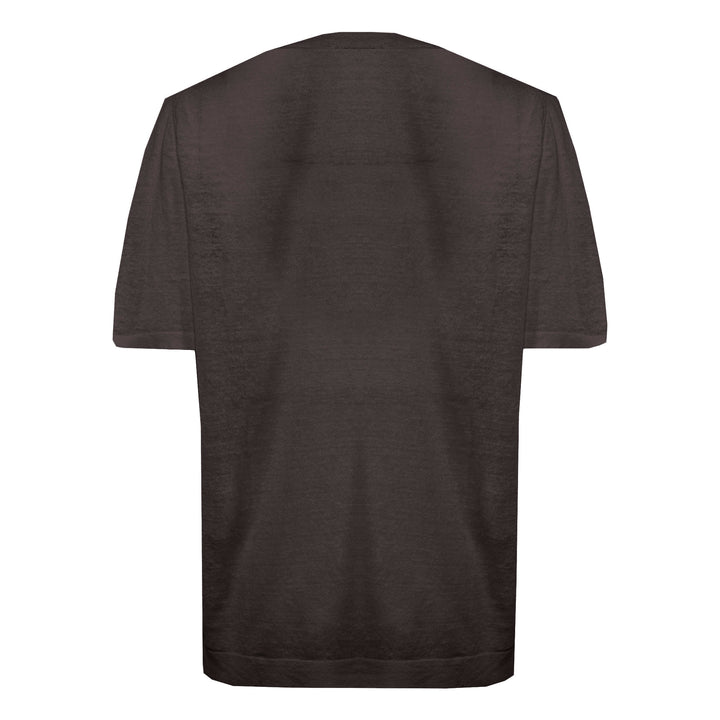 T-shirt Sofia marrone in lino e cotone