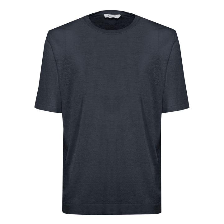 T-shirt Sofia blu in lino e cotone