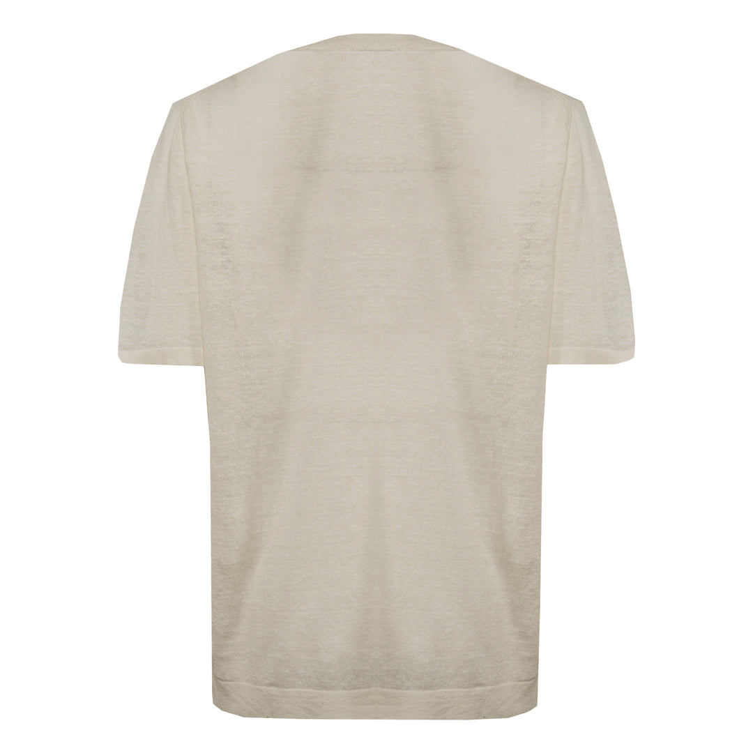 T-shirt Sofia beige in lino e cotone