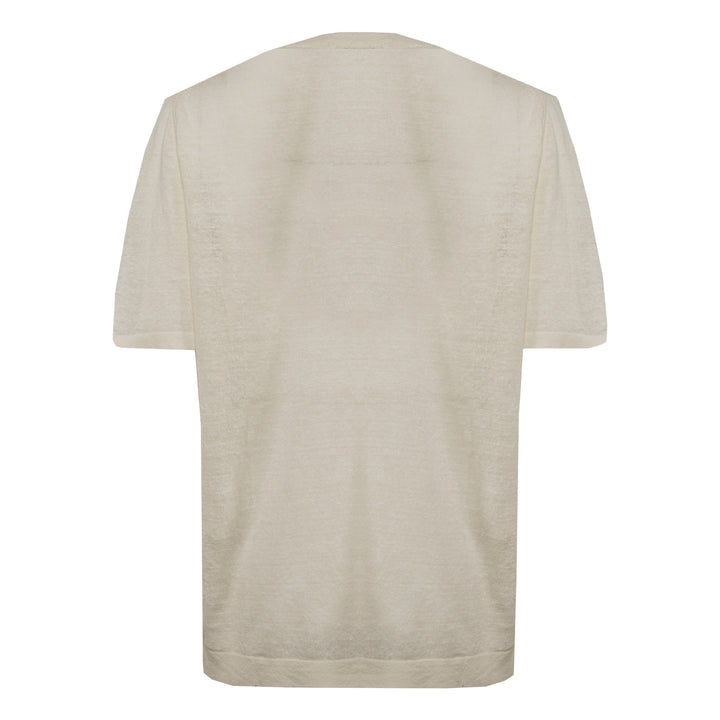T-shirt Sofia beige in lino e cotone