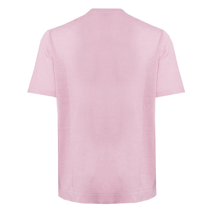 T-shirt Sofia rosa in lino e cotone