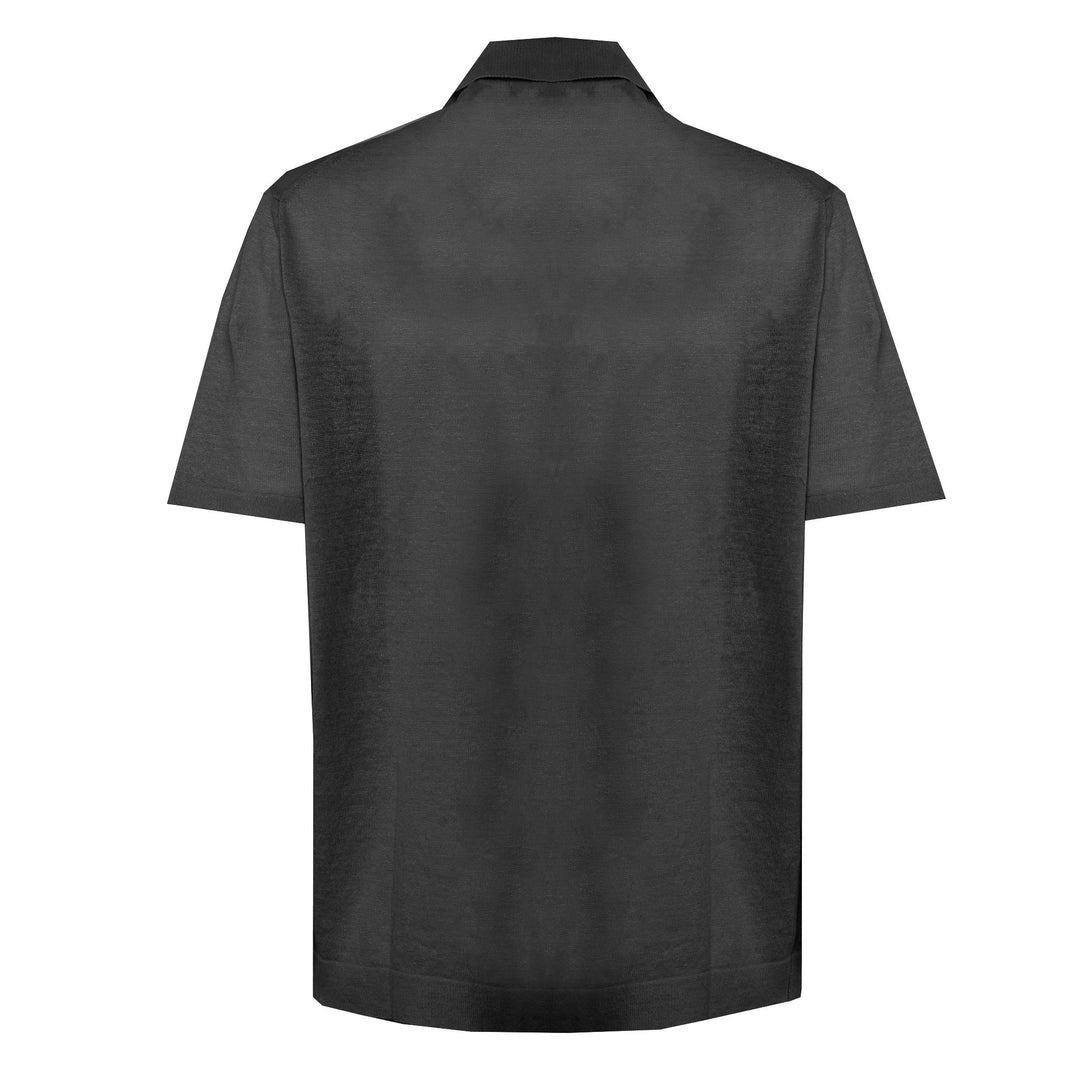 Polo Putri nero in lino e cotone