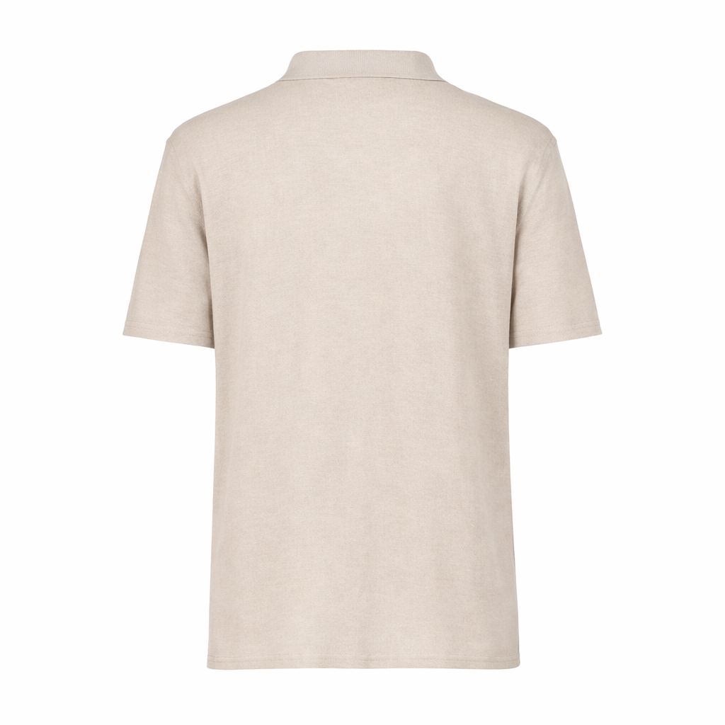 Light beige Putri polo shirt in linen and cotton
