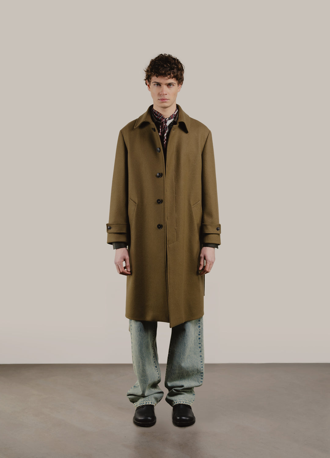 Cappotto Edouard verde in lana