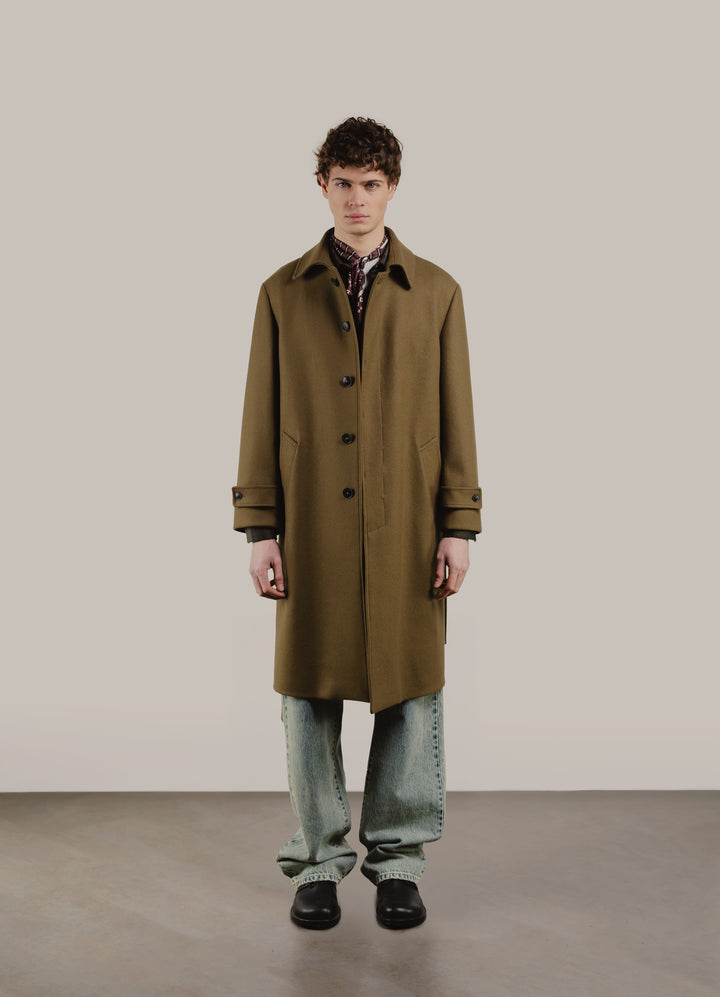 Cappotto Edouard verde in lana