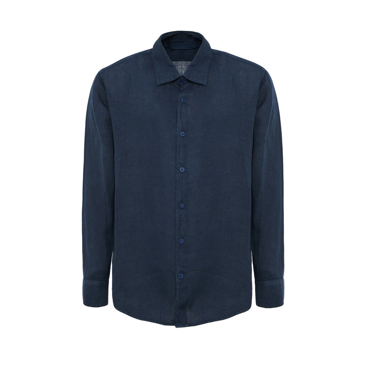Camicia Valentino blu in lino