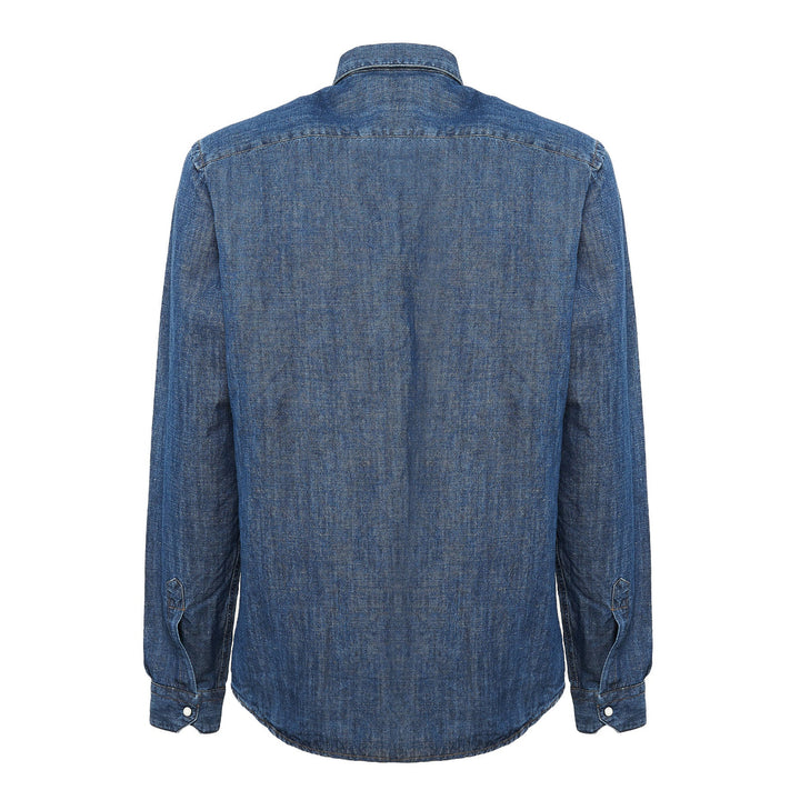 Camicia Mark in denim in lino e cotone