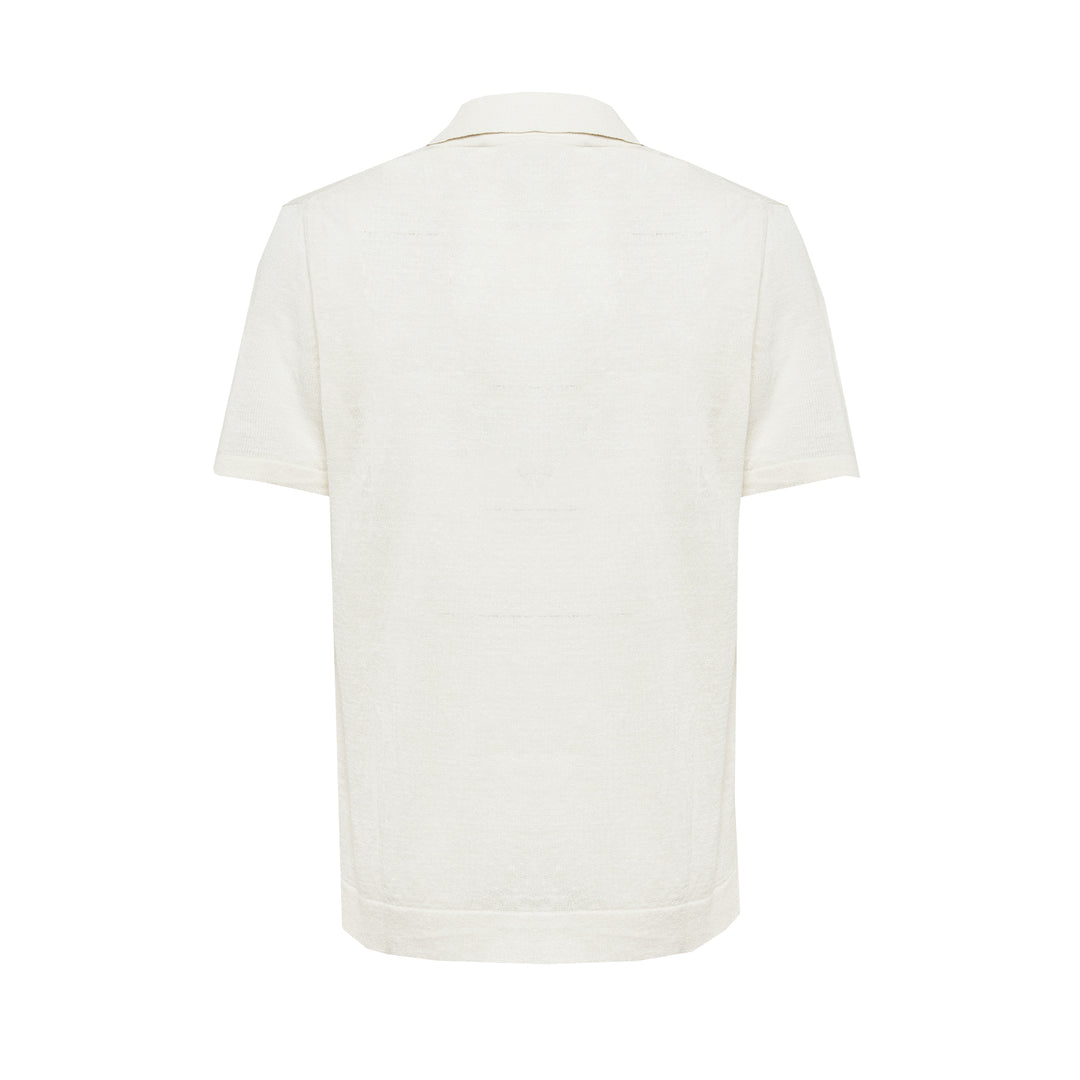 Polo Putri panna in lino e cotone