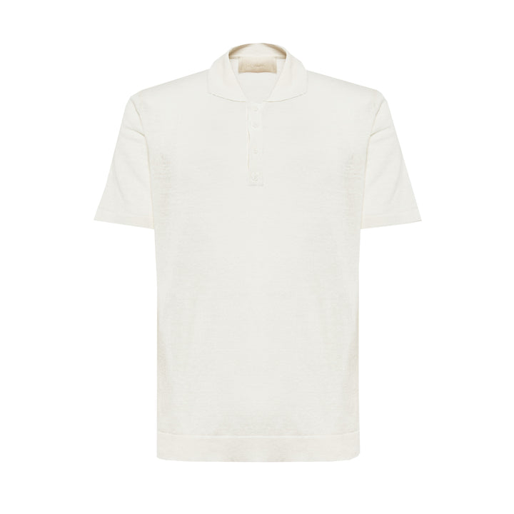 Polo Putri panna in lino e cotone
