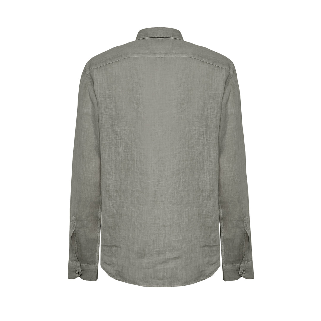 Camicia Mark verde fango in lino
