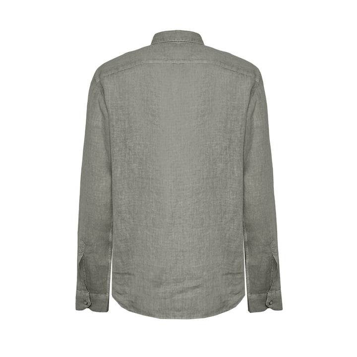 Camicia Mark verde fango in lino
