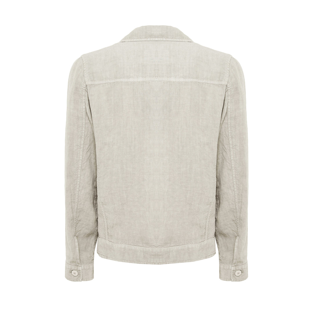 Giacca Worker tortora in lino