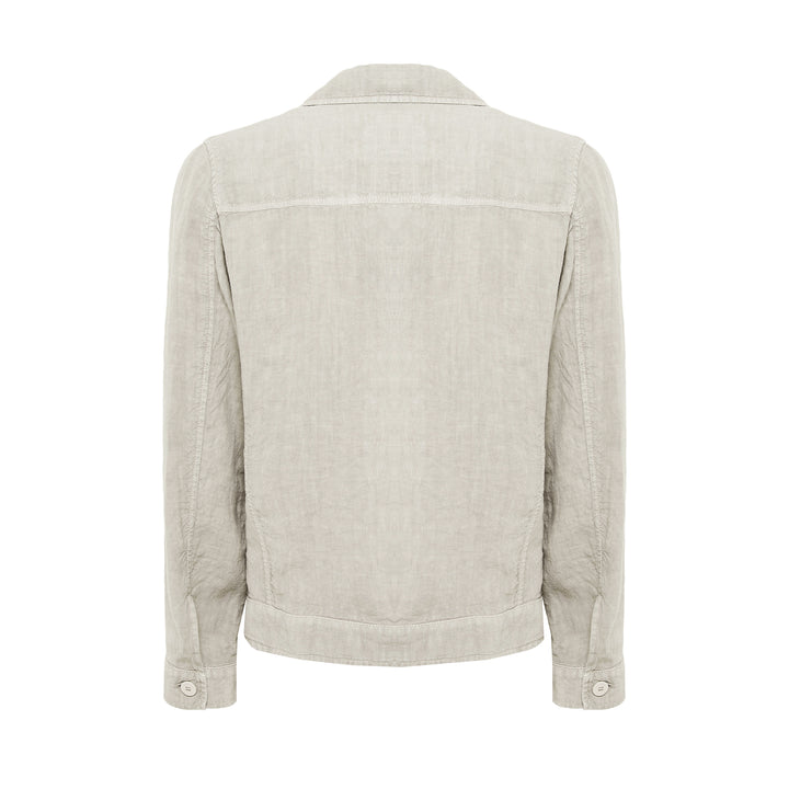 Giacca Worker tortora in lino